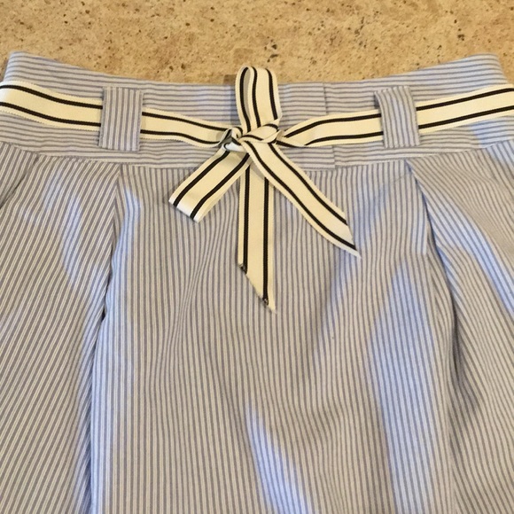SOLD Anthropolo edme & esylite “Sound Mooring”seersucker stripe blue white skirt - Picture 3 of 7